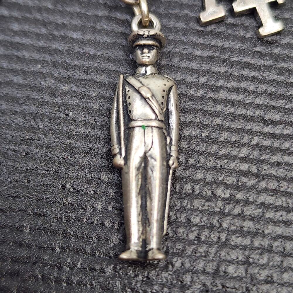 Sterling Silver Charm Bracelet Air Force Academy Falcon Chapel Falcon Cadet 34g - Picture 6 of 16